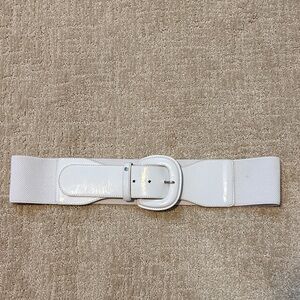 Ralph Lauren Shiny White Elastic Belt